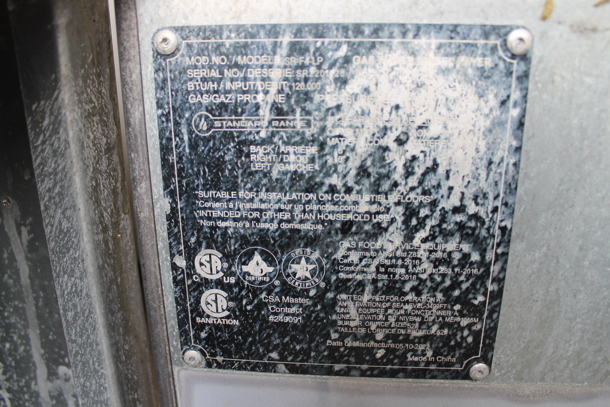 Standard Range SR-F4-LP Stainless Steel Commercial Floor Style Propane Gas Powered Deep Fat Fryer w/ 2 Metal Fry Baskets on Commercial Casters. 120,000 BTU. - Image 9 of 10