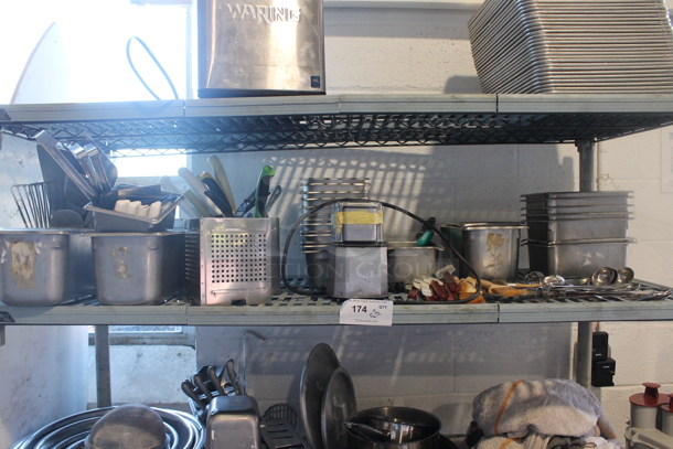 ALL ONE MONEY! Tier Lot of Various Items Including Metal Drop In Bins and Utensils - Image 1 of 4