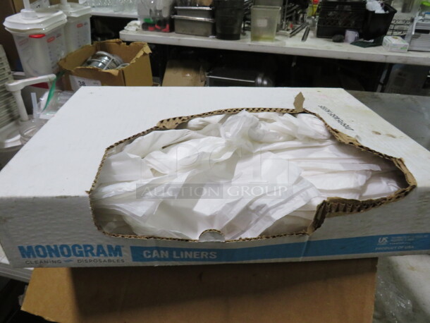 One Opened Box Of Monogram 33 Gallon Trash Bags.  - Image 1 of 2