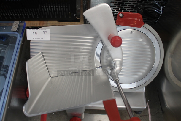 BRAND NEW SCRATCH AND DENT! 2022 Berkel B12-SLC Stainless Steel Commercial Countertop 12" Medium-Duty Gravity Feed Manual Meat Slicer w/ Blade Sharpener. 115 Volts, 1 Phase. Tested and Working! - Image 4 of 9