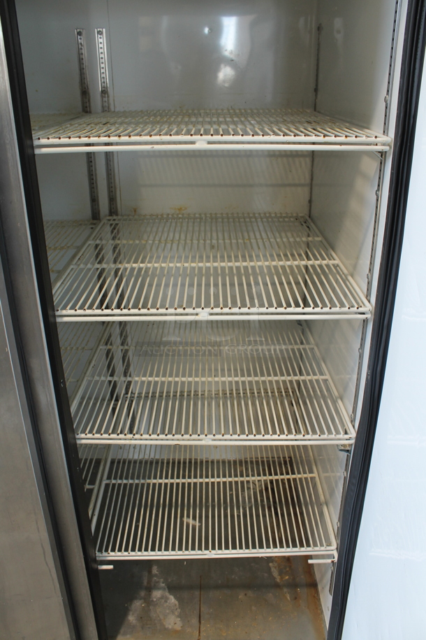 2013 True TG2R-2S ENERGY STAR Stainless Steel Commercial 2 Door Reach In Cooler w/ Poly Coated Racks on Commercial Casters. 115 Volts, 1 Phase. Tested and Working! - Image 4 of 8