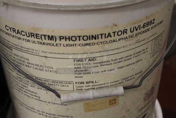 ALL ONE MONEY! Lot of Various Buckets Including Ricon, Dynasylan Glymo and Calcined Aluminum Silicate. BUYER MUST REMOVE. - Image 8 of 9