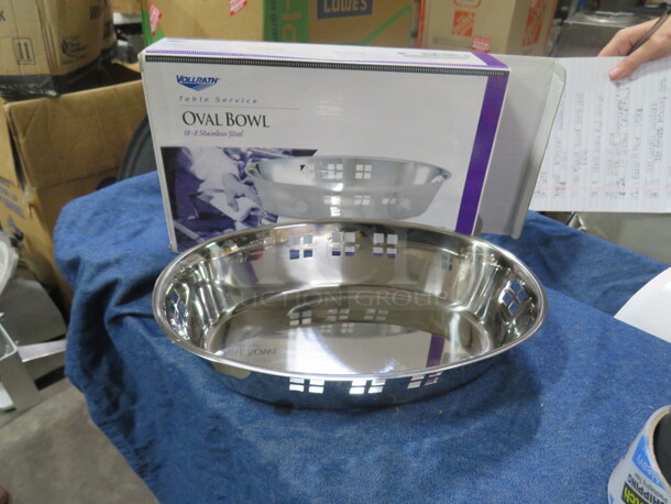 NEW Stainless Steel Vollrath Oval Bowl.