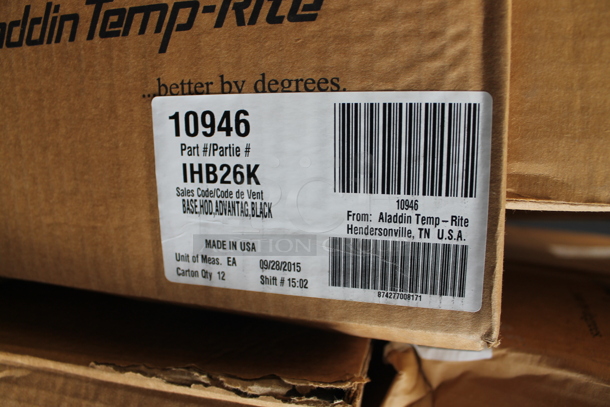 ALL ONE MONEY! PALLET LOT of Aladdin IHB26K Black Poly Round Trays for Aladdin Temp-Rite Heat on Demand Ultra Warmer. Goes GREAT w/ Lot 194! - Image 5 of 6