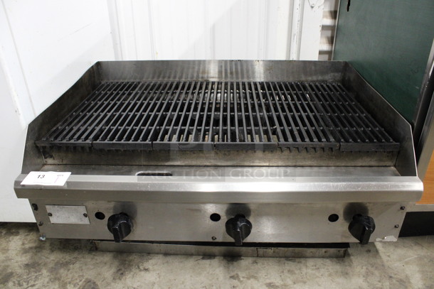 Star Model 6036CBA Stainless Steel Commercial Gas Powered Countertop Charbroiler Grill. 36x26x15