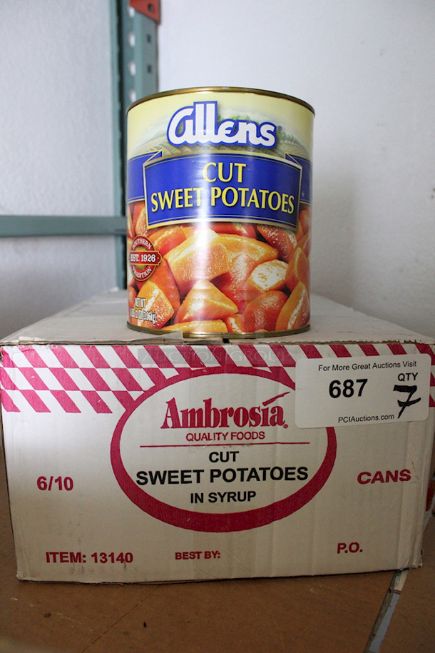 Ambrosia Sweet Potatoes, Cut in Syrup, 6 lbs 4oz. 7 Cans. 7x Your Bid  - Image 1 of 2