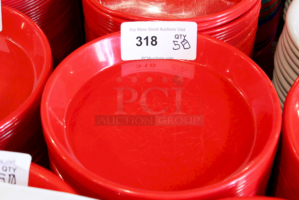 HUGE STACK! 11" Red Round Plastic Serving Platters. 
11x1-1/2
50x Your Bid - Image 3 of 3
