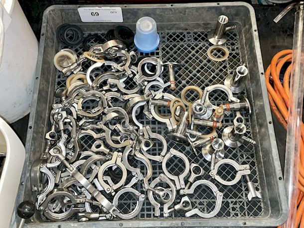 Huge Lot of Tri-Clamps, Gaskets and Fittings. 48 Pieces In Total. 48x Your Bid - Image 1 of 2