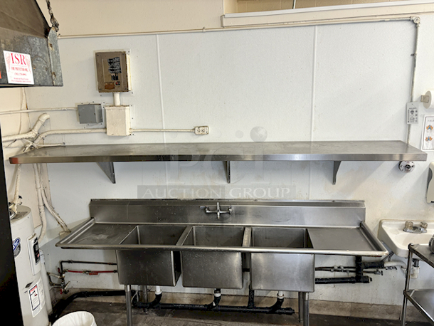 HEAVY DUTY! 118" Wall Shelf With Mounting Brackets. 118x17 - Image 2 of 2