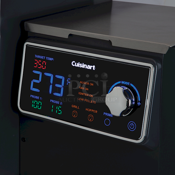 NEW! IN THE BOX! Cuisinart® CGWM-080 Clermont Pellet Grill and Smoker. 8-in-1 COOKING CAPABILITIES: Large 1400 sq.in. off cooking space with an integrated Sear Zone expands your cooking capabilities; Smoke, BBQ, Grill, Roast, Sear, Braise, Bake, and Char-Grill. WIDTH: 31 DEPTH: 64 HEIGHT: 59 ORIGINAL  - Image 12 of 12