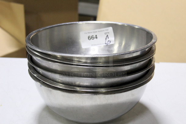 PERFECT! Stainless Steel Mixing Bowls, 13x5. 6x Your Bid.  - Image 1 of 4