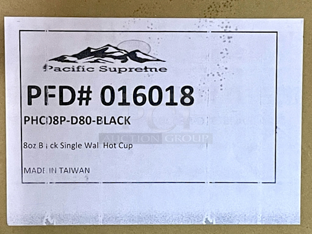 AWESOME! Pacific Supreme PHCO8P-D80-BLACK8oz Black Single Wall Hot Cups, 1,000 Count  - Image 2 of 2