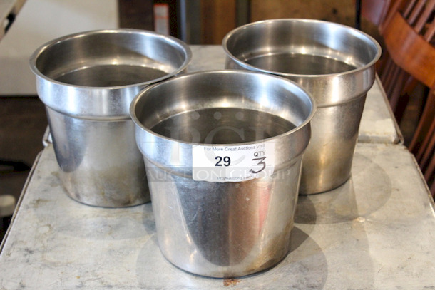 AWESOME! Set of (3) Stainless Steel Inserts, 
7-1/4qt.
9-1/2x8-1/4  
3x Your Bid - Image 2 of 3