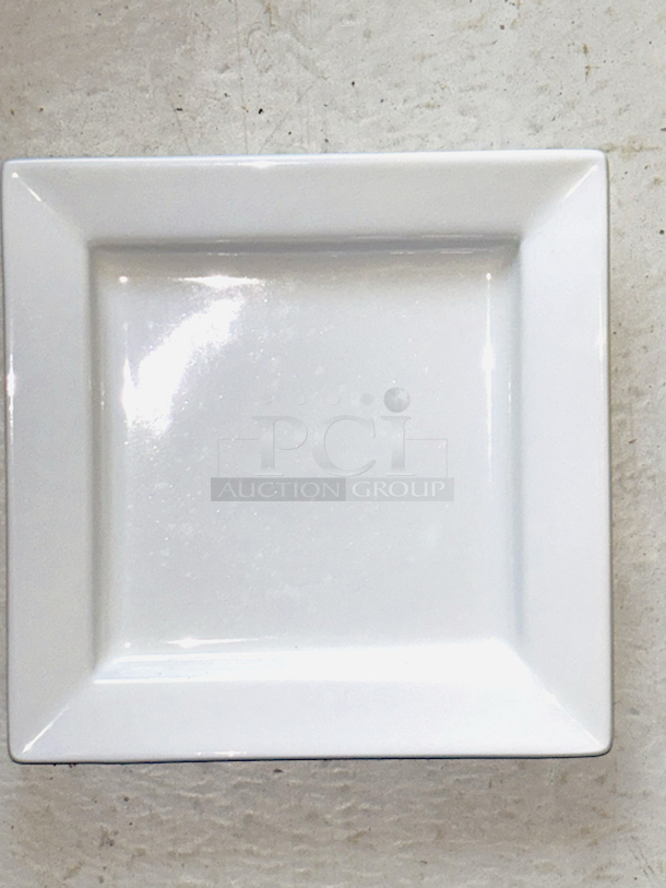NEW! FULL BOX! CAC China Porcelain PNS-7 Princesquare 7" Bright White Square Porcelain Plate - 36/Case 7x7x7/8 - Image 3 of 4