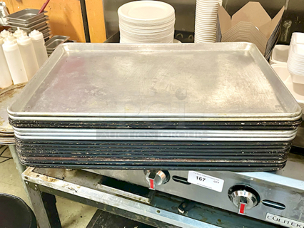 FAT STACK! 18 Full Size Sheet Pans. 18x Your Bid