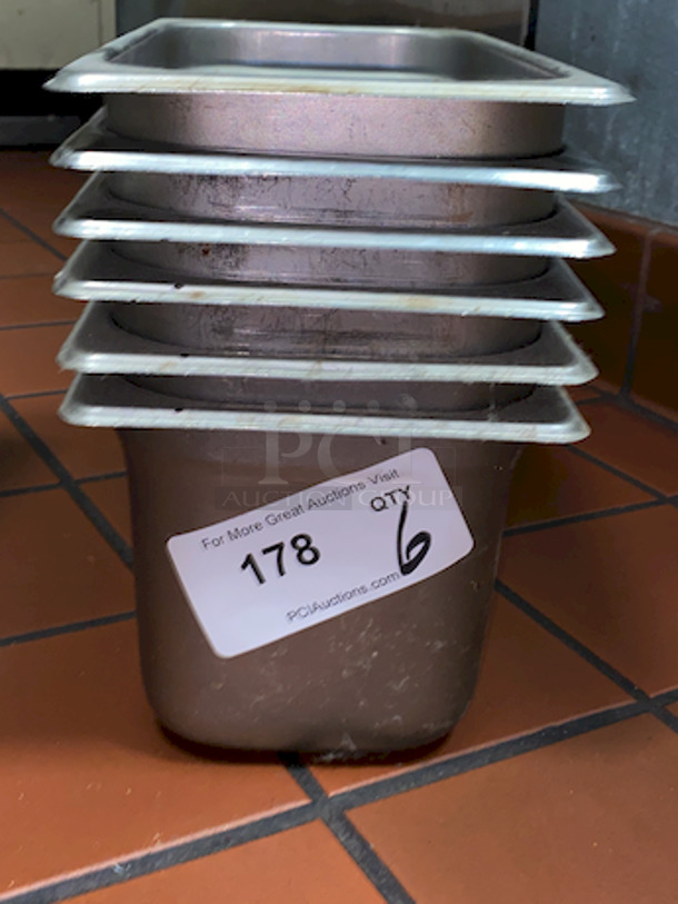 NICE!! (7) Stainless Steel 1/3 Pans, 6" Deep. 

6x Your Bid - Image 3 of 3
