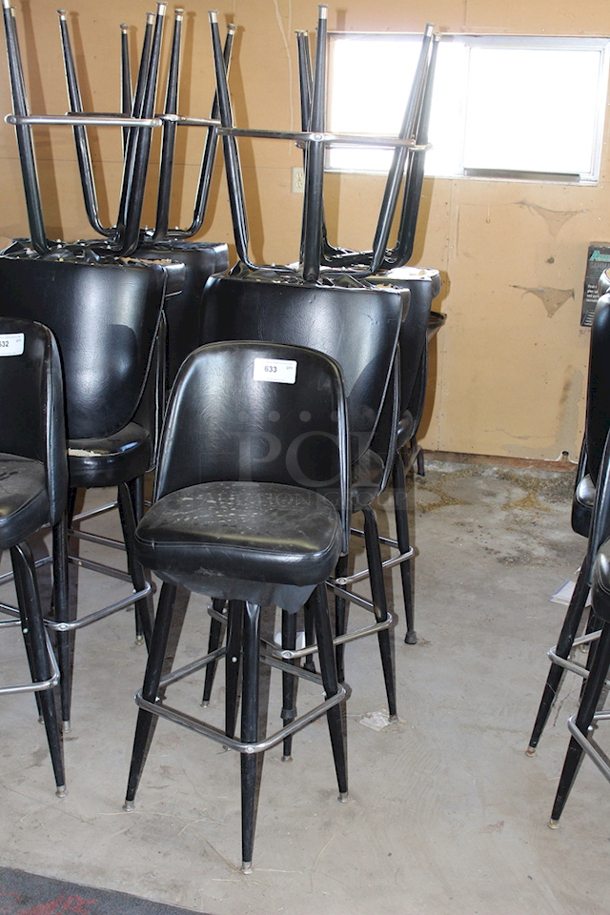 HIGH QUALITY! Metal Framed Padded Back and Seat Bar Height Chairs With Foot Rest. 5x Your Bid - Image 1 of 1