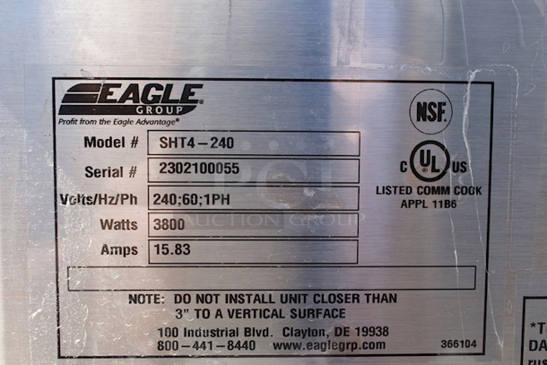 BRAND NEW SCRATCH & DENT! Eagle Group SHT4 Steam Table - Four Pan - Sealed Well, 240V - Cord Is Damaged - Image 9 of 11