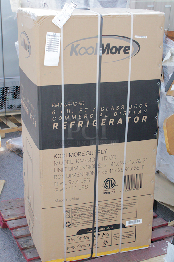 BRAND NEW! IN THE BOX!! Koolmore MDR-1GD-12C 24 in. One-Door Merchandiser Refrigerator - 12 Cu Ft. 115v - Image 1 of 2