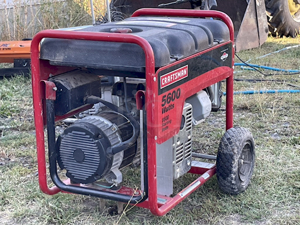 Craftsman 5600 Watt (8600 Watt Starting) A/C Generator. 120 Volt AC, 20 Amp, Single Phase, 60 Hz Electrical Power, suitable for lighting, appliances, tools, and motor loads. It also has a 120/240 Volt AC, 30 Amp locking receptacle for operation of 120 and/or 240 Volt AC, 30 Amp, Single Phase, 60 Hz Electrical loads. - Image 2 of 7