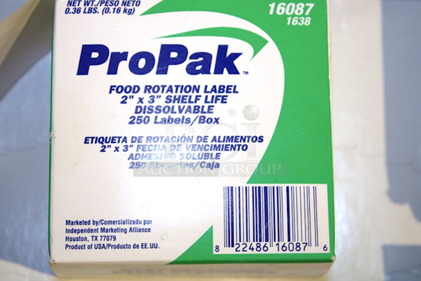 ALL-4-One Box Full Of Nitrile & Natural Rubber (powder free) Gloves and Boxes Of ProPak Dissolvable Shelf Life Labels (250 Count), Aluminum Foil Interlocked Sheets & Waxed Bakery Tissue. 9x Your Bid.  - Image 6 of 6