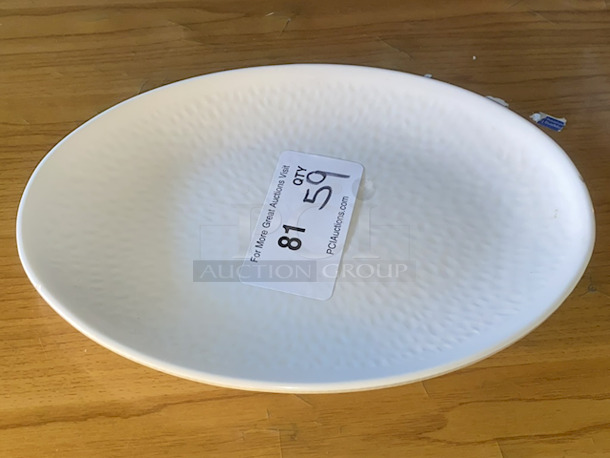 NICE! World Bell White Melamine Textured 12" Oval Plates. 59x Your Bid - Image 2 of 6
