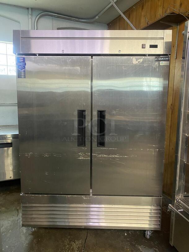 GREAT CONDITION Dukers D55F 2-Door Commercial Freezer in Stainless Steel
 - Image 4 of 5