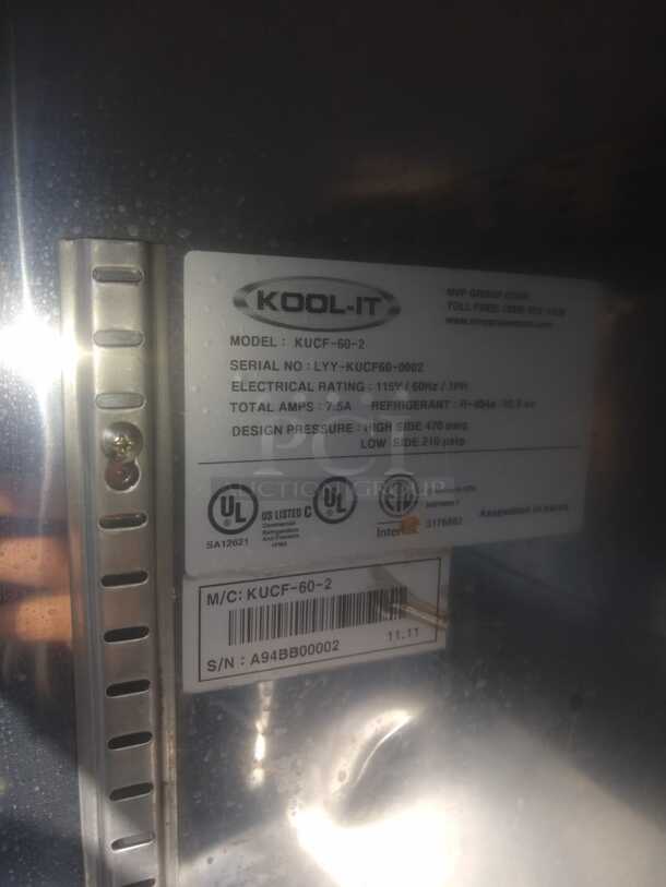 WOW!! Kool-It KUCF-60-2 | 60" Wide 2 DOOR Undercounter Freezer!
 - Image 5 of 6