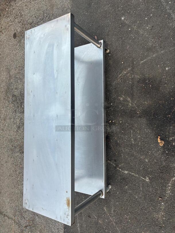 BEAUTIFUL Stainless Steel Table WITH Shelf & Storage Underneath - Image 3 of 4