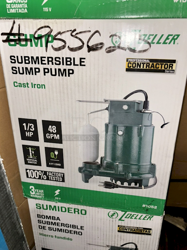 ZOELLER Submersible Sump Pump
Cast Iron - Professional Contractor Series, 1/3 Hp, 48 GPM, 115 Volt - Image 1 of 4