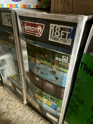 BRAMD MEW IN THE BOX & WAITING FOR YOU!! Coleman Deluxe Series 18ft Power Steel Pool Complete Kit, 18ft x 48" High