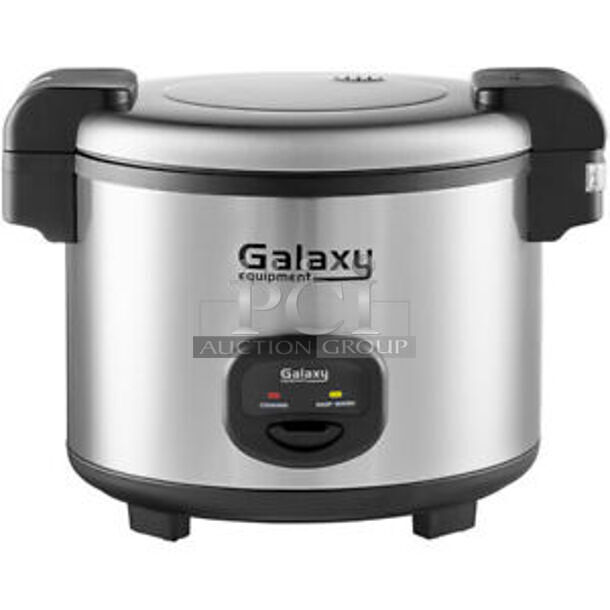 BRAND NEW IN BOX! 3 Galaxy GRSC60 Stainless Steel Commercial Countertop 60 Cup (30 Cup Raw) Sealed Electric Rice Cooker / Warmer. 120 Volts, 1 Phase. 3 Times Your Bid! Stock Picture Used For Gallery Picture.