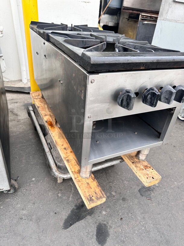 American Range  18 inch Heavy Duty 3-Ring Double Burner Stock Pot Stove Gas Working - Image 1 of 7