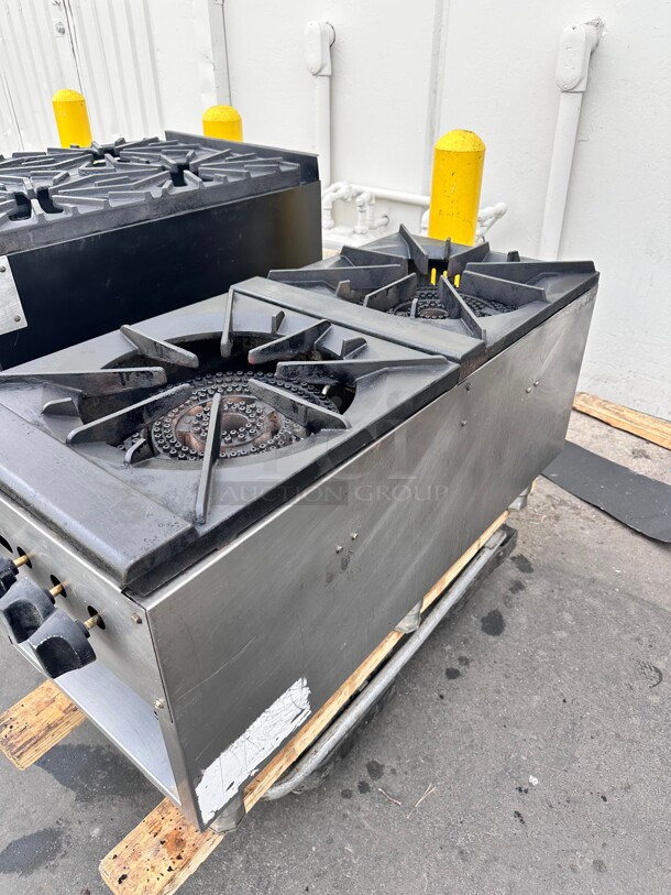 American Range  18 inch Heavy Duty 3-Ring Double Burner Stock Pot Stove Gas Working - Image 3 of 7