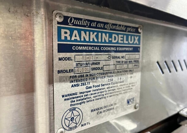 Fully Refurbished Rankin-Delux 72" Heavy Duty Commercial Gas Char-broiler, Grill Tested and Working - Image 5 of 5