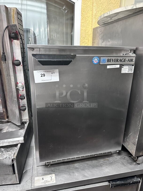 Late Model! Beverage Air UCR20Y 20 inch W Undercounter Refrigerator w/ (1) Sections & (1) Door, 115v NSF Tested and Working! - Image 1 of 5