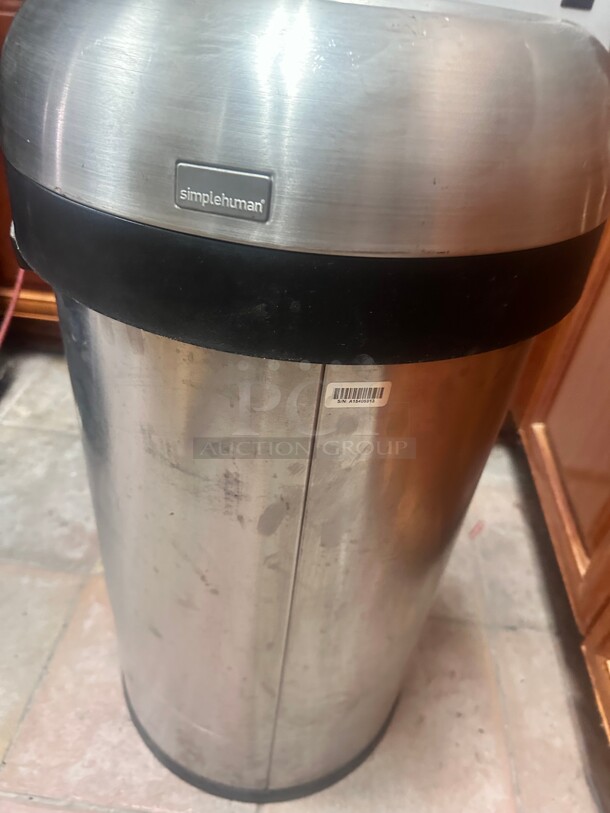 Simplehuman Stainless Steel Round Trash Container - Image 3 of 6