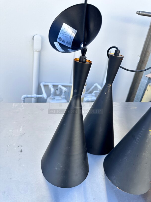 Eurofase Lighting Bronx Single Light 8 inch Wide Mini Pendant with Metallic Textured Inner Finish Black - Image 4 of 7