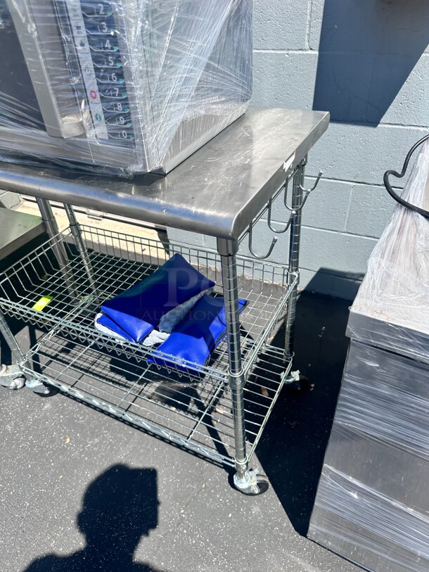 Excellent Stainless Steel Wire Cart - 34 x 20 x 36 Inch On Wheels - Image 2 of 6