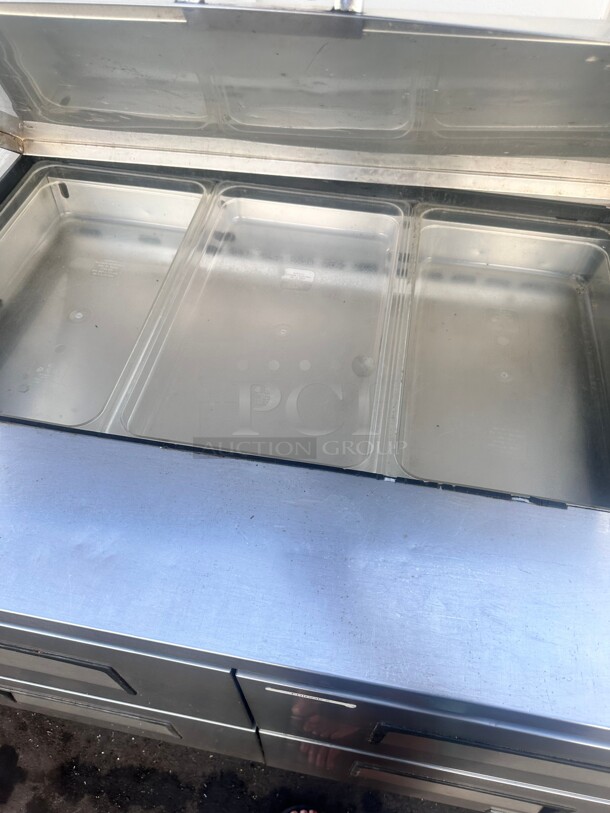 Late Model True TFP-72-30M-D-6 72" Sandwich/Salad Prep Table w/ Refrigerated Base, 115v Working - Image 6 of 11