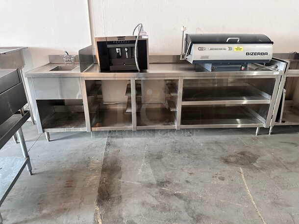 Commercial Stainless Steel Table with  Sink 
114x30x28 - Image 2 of 6