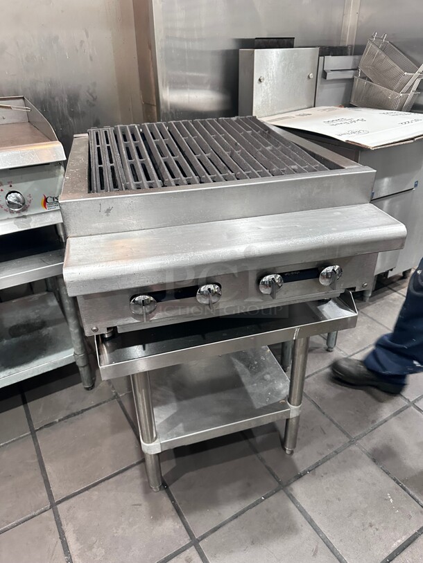 Certified Refurbished Imperial IRB-24 24 inch Commercial Gas Radiant Char Broiler Grill Counter Top NSF Working