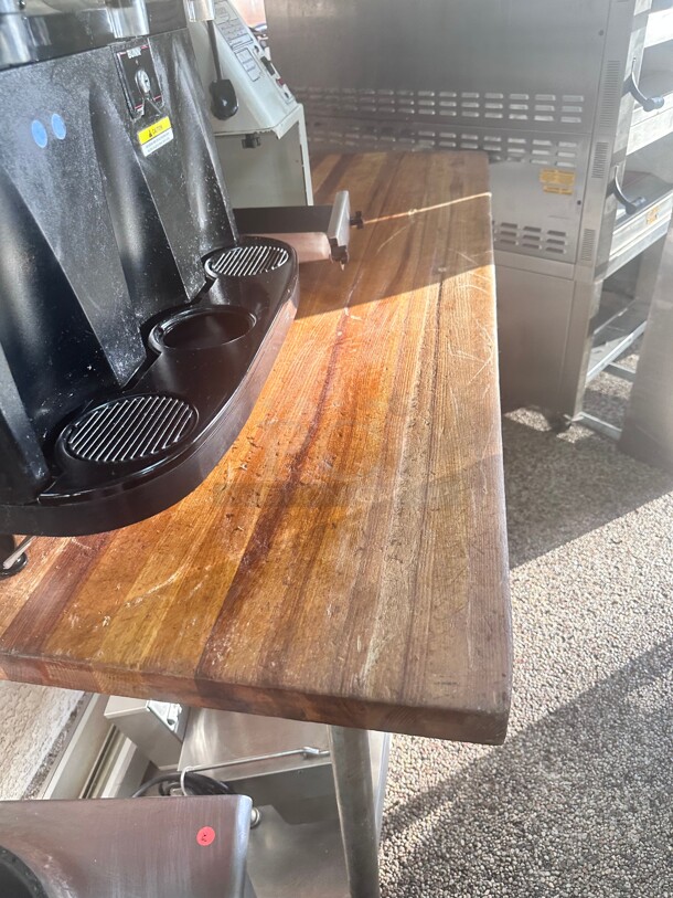 John Boos & Co.  Wood Top Work Table with Stainless Steel Base and Adjustable Undershelf - 36 inch x 72 inch NSF - Image 2 of 6