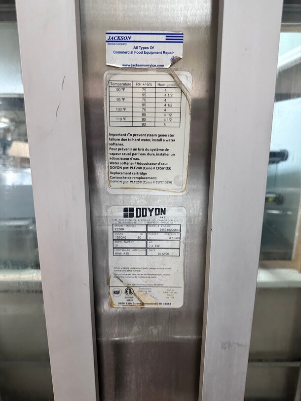 New Scratch and Dent Doyon E236R Roll-In Glass Door Proofer For 2 Single Racks, 2 Sections, 120 208ph/1ph Working - Image 9 of 9